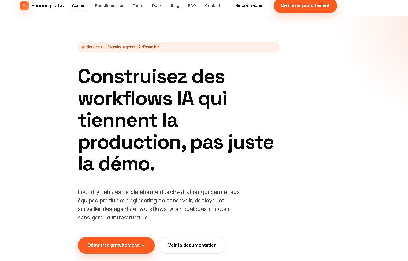 Foundry Labs — site réalisé par The Kinetiq Studio